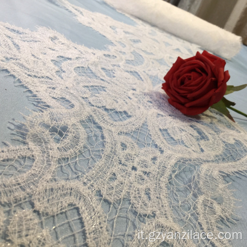 Off White Lace Trim Border Ribbon in vendita